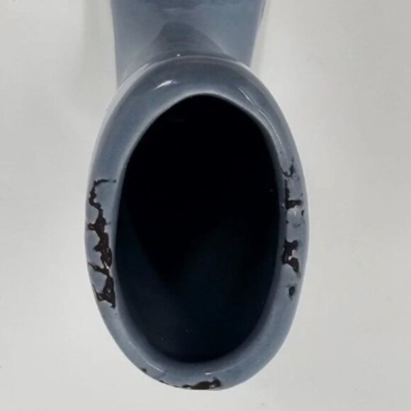 Light Blue Mini Rain Boot Planter Vase Rustic Stoneware - Picture 5 of 6